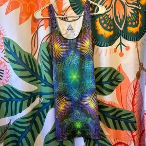 skyadelic dreams - rave body con dress - XL